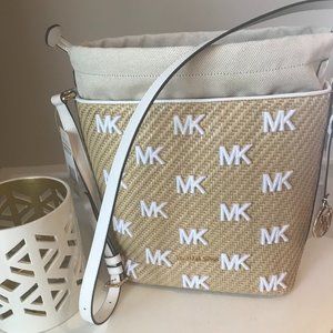 Michael Kors Straw Capsule Python Eden Drawstring